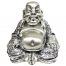 Scultura Buddha Anziano in Resina ricoperta da Laminato Argento. Il Buddha in posizione meditativa è il soggetto di questa scultura in resina ricoperta da laminato argento lucido e satinato, finemente rifinita in ogni minimo dettaglio. Prodotto artigianale 100% Made in Italy.