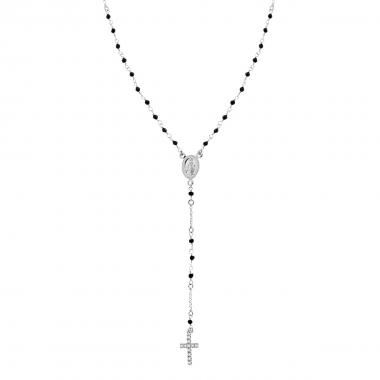 Collana rosario nero 45 cm