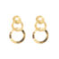 Orecchini pendenti con tre anelli in gradazione, con finitura lucida e centrale lavorato a righino, in argento 925 dorato.