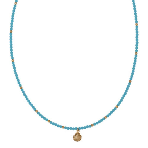 Collana di perle di Fiume con cuore in Ambra e Argento 925- GioieSelli