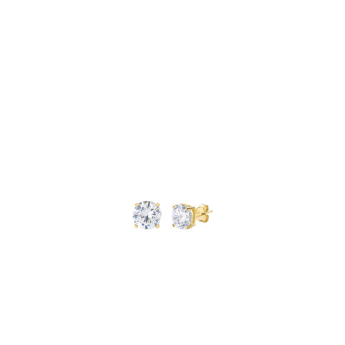 Orecchini in argento dorato 925 a lobo, con zircone bianco incastonato rifiniti interamente a mano, con impresso sul perno il marchio 925, come certificazione di autenticità e qualità. TUTTI I NOSTRI GIOIELLI SONO IN ARGENTO 925.