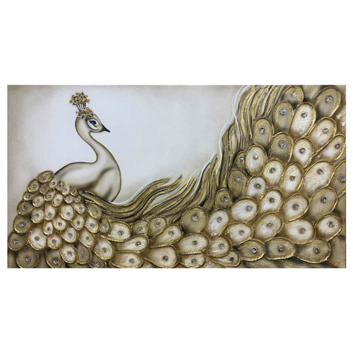 Quadro moderno dipinto a mano su tela in cotone "Narciso" 130x70